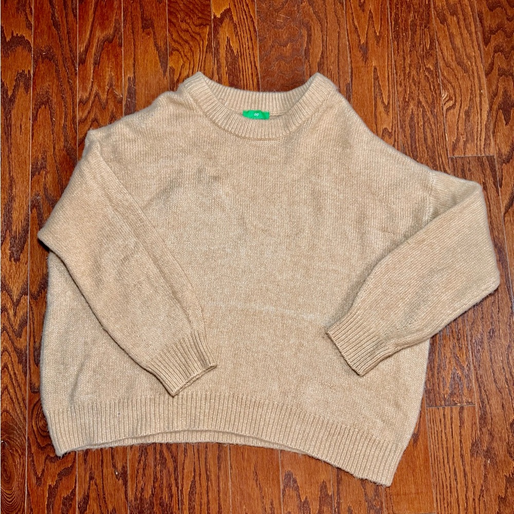 Beige Sweater Blended Wool Oversized Unisex